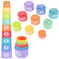Nobo Kids, Kubeczki Edukacyjne Układanka Wieża Piramidka Miś Nobo Kids