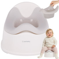 Nocnik dla dzieci antypoślizgowy z wyjmowanym wkładem Stabilny biało szary Sun Baby