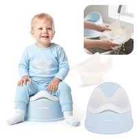 Nocnik Dla Dzieci Antypoślizgowy Z Wyjmowanym Wkładem Stabilny Niebieski Biały Sun Baby