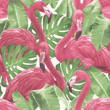 Noordwand Tapeta Flamingo and Monstera, różowa - Noordwand
