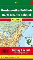 Nordamerika physisch-politisch 1 : 8 000 000 Planokarte