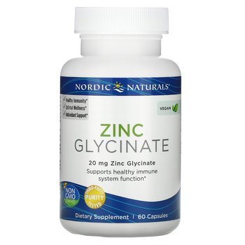 Nordic Naturals Cynk (Glicynian Cynku) 20 mg Suplement diety, 60 kaps. - Nordic Naturals