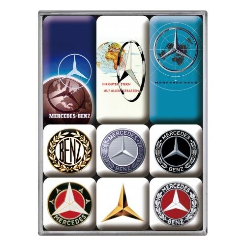 Nostalgic-Art Merchandising Gmb, Zestaw magnesów 9 szt Mercedes
