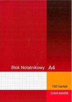 Notatnik blok biurowy notes w kratkę, A4 100 kartek
