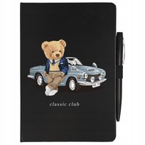 Notatnik Czarny A5 W Linie Długopis Street Wzory