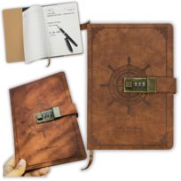 Notatnik Pamiętnik Notes Skórzany Retro Vintage A5 Z Zamkiem Na Szyfr Kod