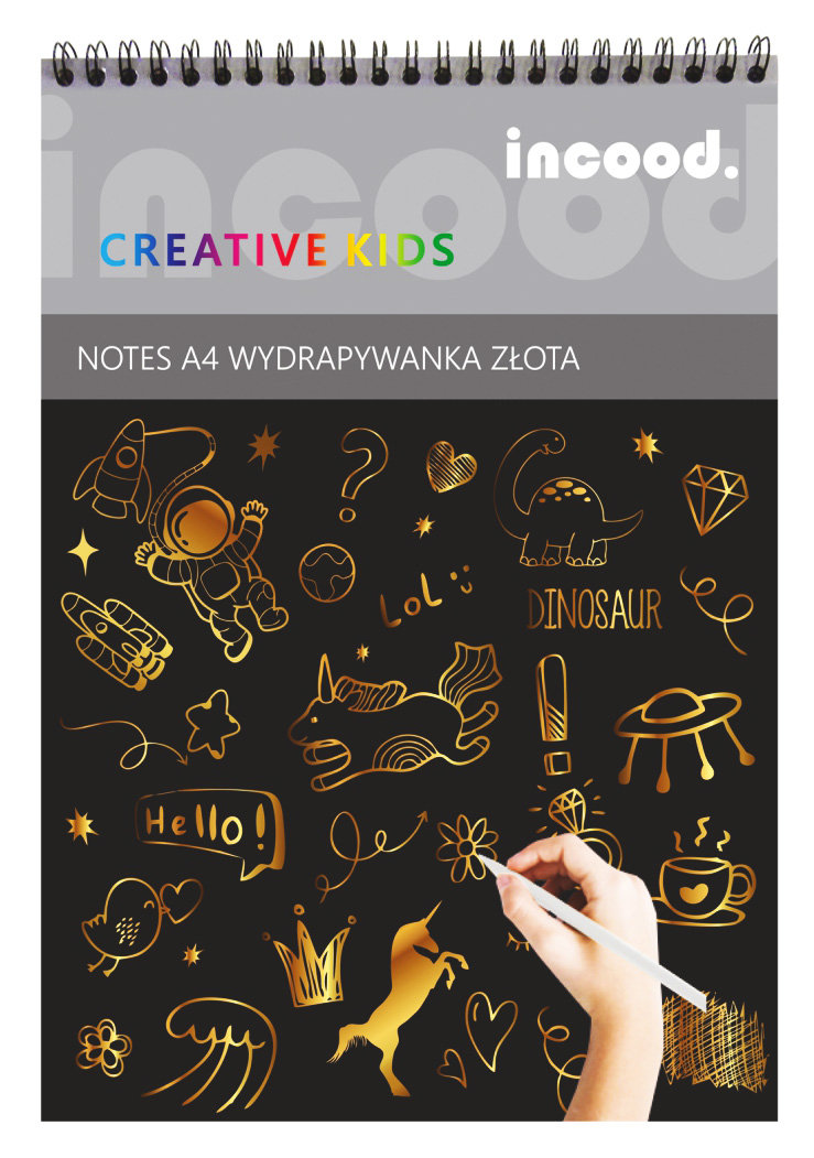 Notes A4, wydrapywanka złota