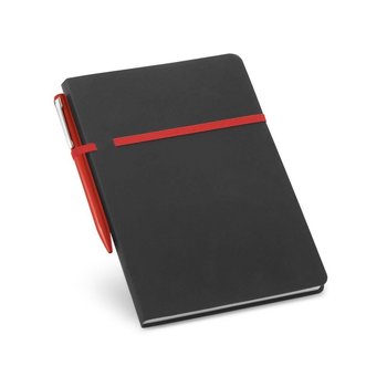 Notes A5, gładkie strony, długopis, czerwony - Inna marka