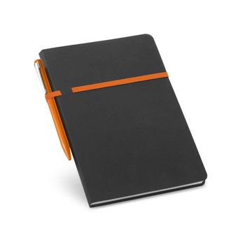 Notes A5, gładkie strony, długopis, pomarańczowy - Inna marka