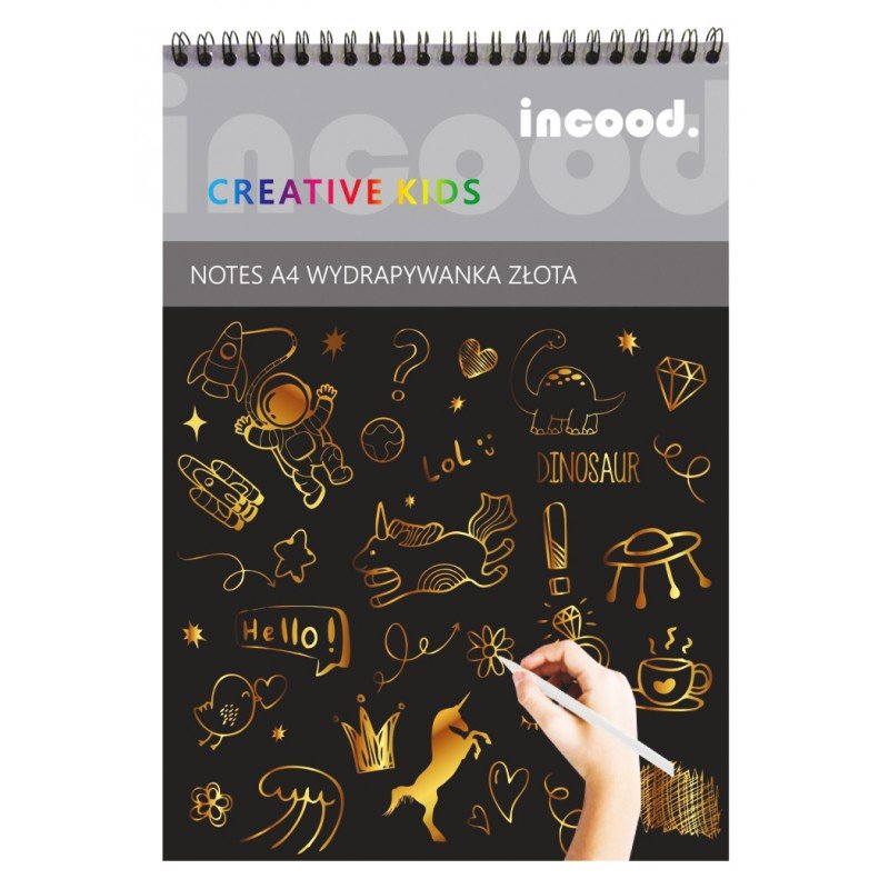 Notes A5, wydrapywanka złota