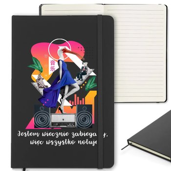 Notes Czarny W Linie JESTEM WIECZNIE ZABIEGANY 120 kartek Wiele Wzorów - Inna marka