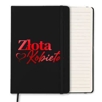 Notes Czarny Z Gumką A5 Linie Na Prezent Dla Złotej Kobiety Red Mix Wzorów - Inna marka