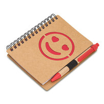 Notes gładki Smile, czerwony