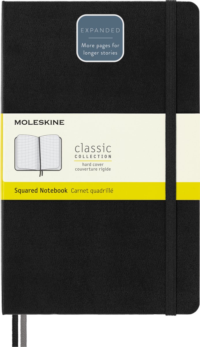 Фото - Щоденник Moleskine Notes  Classic L  w kratkę, twarda oprawa, czarny 400 st (13x21cm)