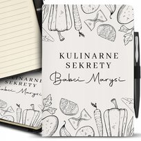Notes Notatnik A5 + Długopis Przepiśnik Kulinarne Sekrety Babci Imię Wzory
