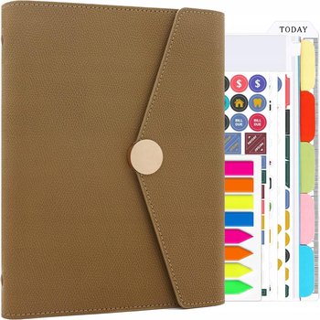 Notes notatnik Planer A5 obszyty skóra PU z indeksami 80str Khaki - Inna marka