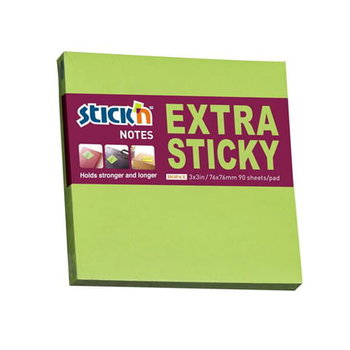 Notes samoprzylepny extra sticky 76x76mm zielony neonowy 90 kartek Hopax 21672 - Maped