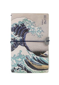 Notes skórzany Hokusai Great Wave Notatnik 80k w szeroką i kropkowaną linie - Grupoerik