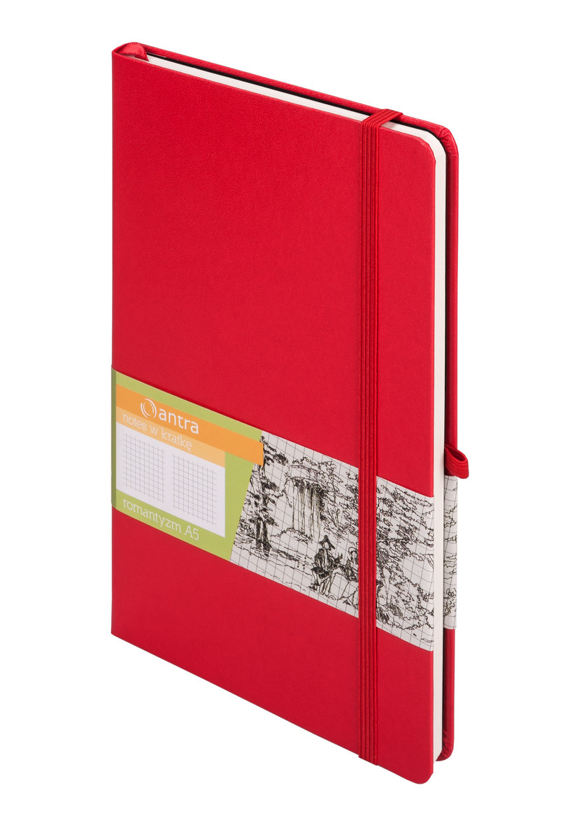 Notes w kratkę, A5, Romantyzm, czerwony - Antra | Sklep EMPIK.COM