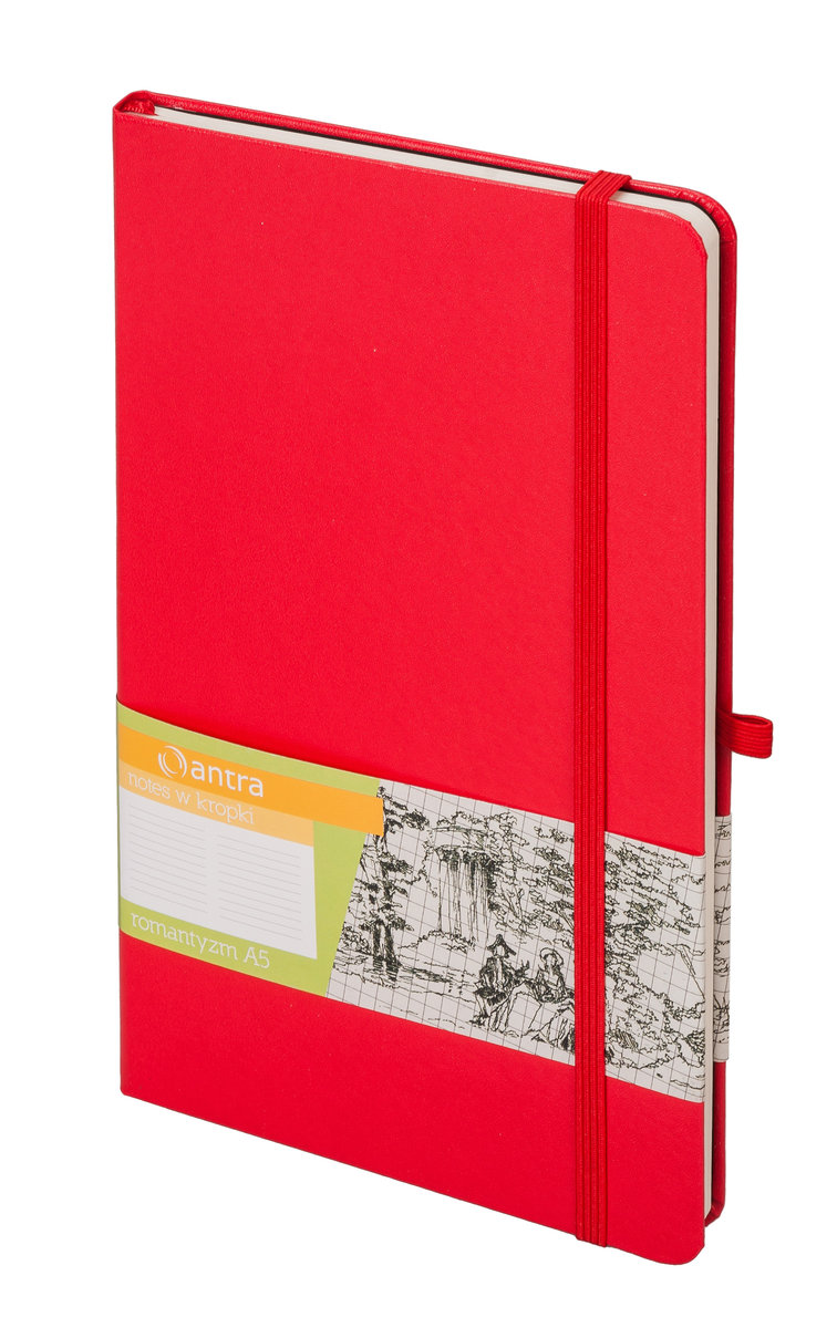 Antra Notes w kropki, A5, Romantyzm, czerwony