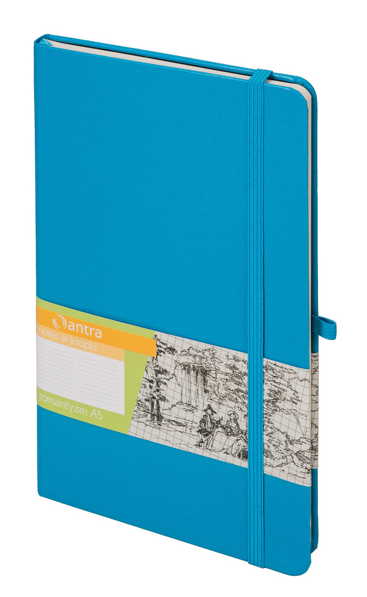 Antra Notes w kropki, A5, romantyzm, niebieski