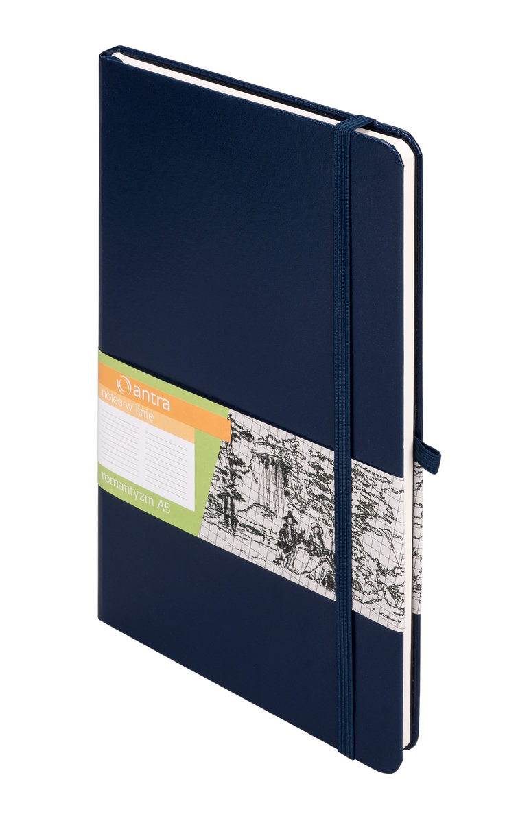 Notes w linię, A5, Romantyzm, granatowy - Antra | Sklep EMPIK.COM