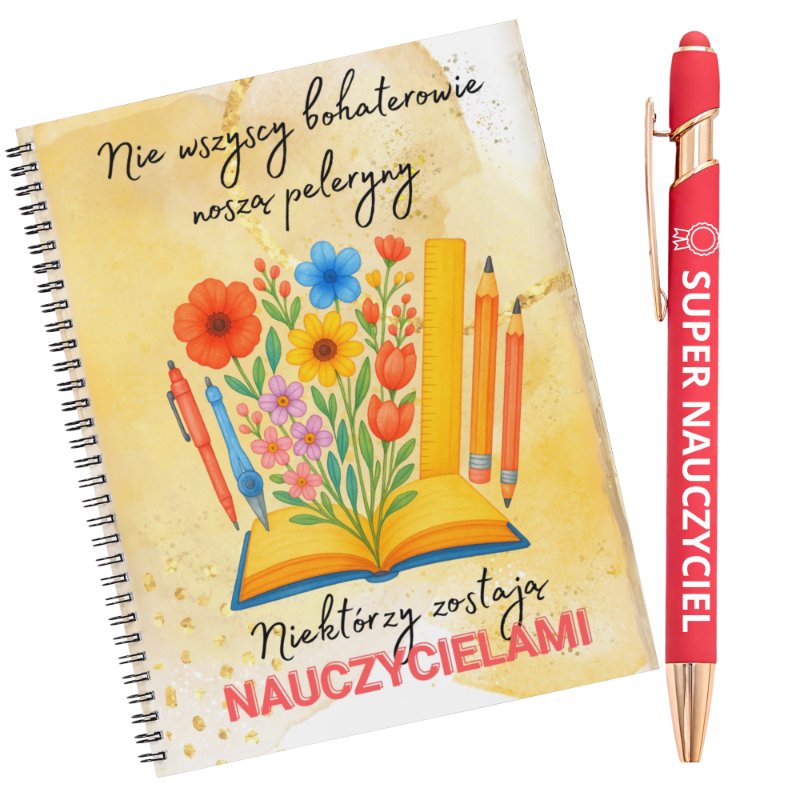 NOTES Z DŁUGOPISEM PREZENT NA DZIEŃ NAUCZYCIELA ZAKOŃCZENIE ROKU ...