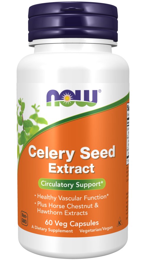 Фото - Вітаміни й мінерали Now Foods, Celery Seed Extract 100 mg, Suplement diety, 60 kaps. 