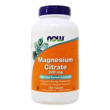 Now Foods Cytrynian Magnezu 200 mg, Suplementy diety, 250 tabletek - Now Foods
