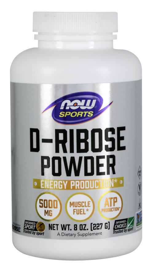 Фото - Вітаміни й мінерали Now Foods, D-Ribose Powder, Ryboza, 227 