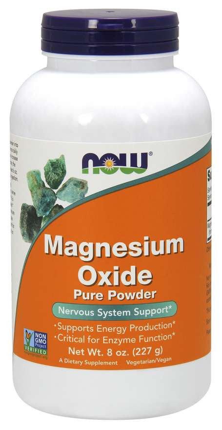 Фото - Вітаміни й мінерали Now Foods, Magnesium Oxide, Magnez, 227 