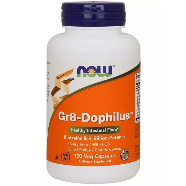 Фото - Вітаміни й мінерали Now Suplement diety,  FOODS Probiotyk Gr8-Dophilus 120 vkaps 
