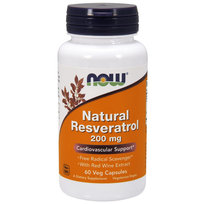 Now Foods Resveratrol z ekstraktem z czerwonego wina Suplement diety, 60 kaps. wegańskich Now Foods