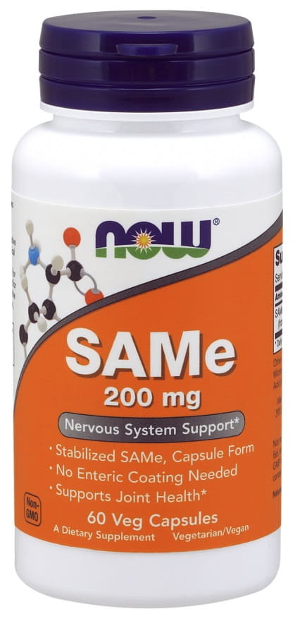 Фото - Вітаміни й мінерали Now Foods SAMe 200 mg - Suplement diety, 60 kaps. 