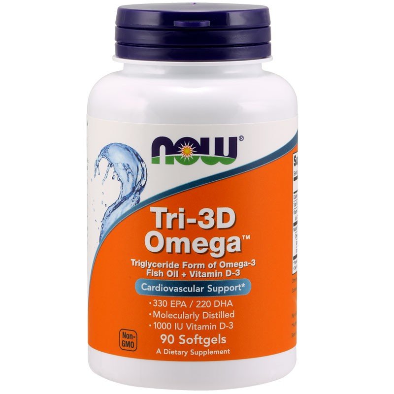 Фото - Вітаміни й мінерали Now Suplement diety,  Tri-3d Omega 90caps 