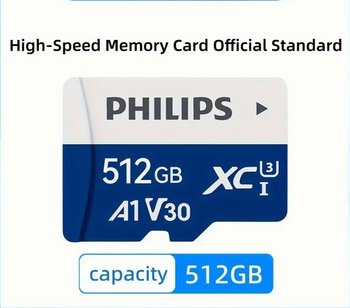 NOWA Karta PHILIPS microSD XC 512GB UHS-I U3 V30 A1 CL 10 4K HD Do 130Mb/s - Inny producent