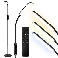 Nowoczesna Lampa 12W LED RGB 3 Barwy Stojąca Podłogowa Szeroki Klosz Pilot