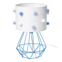 NOWOCZESNA LAMPKA NOCNA DZIECIĘCA DIAMENT POMPONIKI NIEBIESKO BIAŁA LED E27 Skylighting