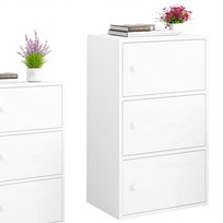 NOWOCZESNA POJEMNA KOMODA SZAFKA DUŻA BIAŁA SKANDYNAWSKI LOFT RETRO 3 PÓŁKI SOLIDNA