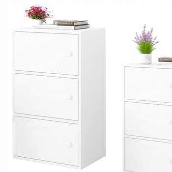 NOWOCZESNA POJEMNA KOMODA SZAFKA DUŻA BIAŁA SKANDYNAWSKI LOFT RETRO 3 PÓŁKI - TimeTrade