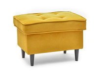 Nowoczesna Pufa Skandynawska Malmo Żółta Na Czarnych Nogach