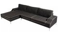 Nowoczesna sofa narożna ELIOR Alvena 3F, antracytowa, 83x163x326 cm - Elior