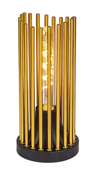 Nowoczesna złota lampka stołowa podstawa czarna matowa E27 Roxas 74021 Rabalux - Rabalux