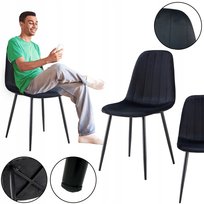 Nowoczesne Krzesło Fotel Kuchnia Jadalnia Salon Tapicerowane Kt102 Czarne