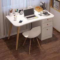NOWOCZESNE STYLOWE BIURKO DO DOMU BIURA Z SZUFLADAMI PÓŁKAMI BIAŁE SKANDYNAWSKI LOFT SOLIDNE