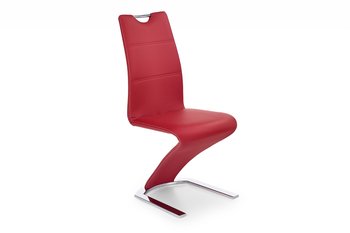 Nowoczesne wygięte krzesło ekoskóra czerwone AFINI - Konsimo