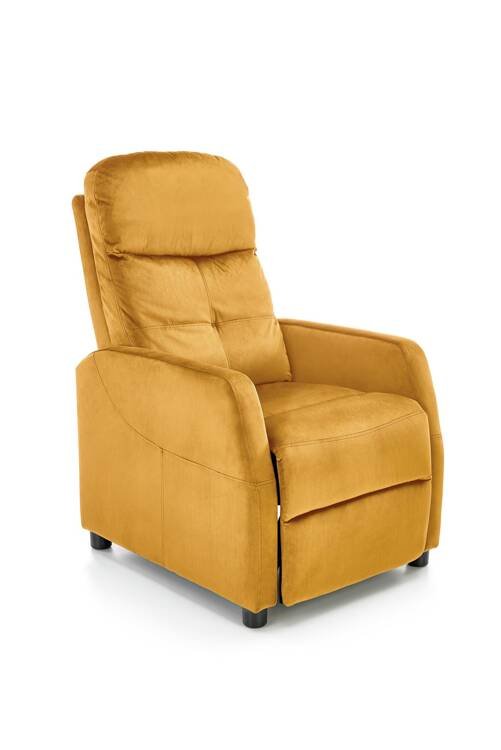 Nowoczesny fotel wypoczynkowy FELIPE 2 w kolorze musztardowym-Zdjęcie-0