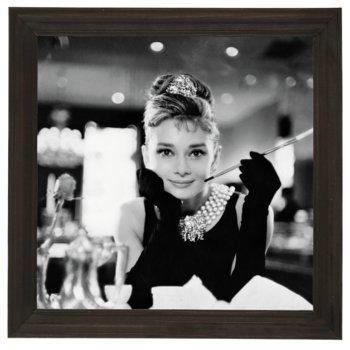 Nowoczesny obraz w drewnianej ramie 20x20 -  Audrey Hepburn - Postergaleria