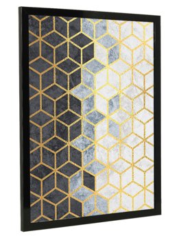 Nowoczesny obraz w złotej ramie, Plaster miodu, 30x40 cm - Postergaleria