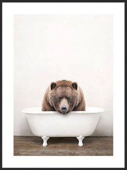 Nowoczesny plakat FABRYKA PLAKATU Niedźwiedź w Wannie A4, 21x30 cm - Fabryka plakatu